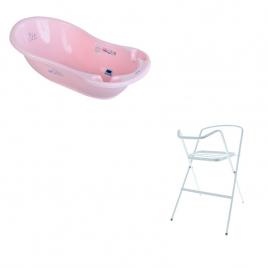 Set cadita 102 cm + suport universal metalic kr roz