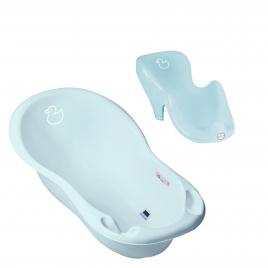 Set cadita copii duck albastru 86 cm cu senzor de temperatura + suport anatomic cadita