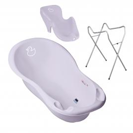 Set pachet cadita duck 102 cm lila + suport anatomic si suport universal