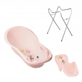 Set pachet cadita forest fairytail 102 cm roz+ suport anatomic si suport universal