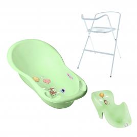 Set pachet cadita forest fairytail verde 102 cm + suport anatomic si suport metalic