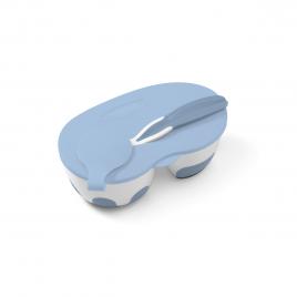 Castron compartimentat cu lingurita babyono 1067 albastru