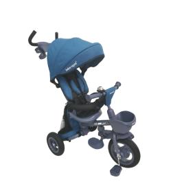 Tricicleta beberoyal milano trike 511 tc albastru copii, pliabila, reglabil, reversibil, copertina, roti cauciuc, maner parental