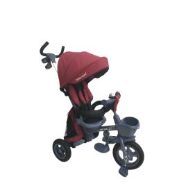 Tricicleta beberoyal milano trike 511 tc rosu copii, pliabila, reglabil, reversibil, copertina, roti cauciuc, maner parental