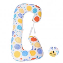 Babyneeds - perna 3 in 1 pentru gravide si bebelusi soft plus, cu husa detasabila din bumbac, buline colorate