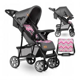 Lionelo - carucior sport emma plus, cu tavita, 2 suporturi pentru pahar, geanta accesorii, pink scandi