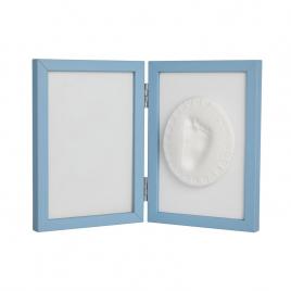 Baby handprint - kit rama foto 10x15 cm, cu amprenta, tiny memories, albastru