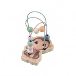 Joueco - jucarie pentru motricitate maimuta, din lemn, 12x15 cm, 12 luni+, multicolor