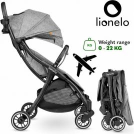 Lionelo - carucior sport julie one, de la nastere, cu accesorii, cadru din aluminiu, 0-22 kg, gri