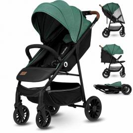 Lionelo - carucior sport zoey, de la nastere, cu accesorii, cadru din aluminiu, 0- 15 kg, verde