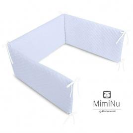 Miminu - aparatoare matlasata din catifea moale, cu fermoar, cu husa detasabila si lavabila, pentru patut 120x60 cm, blue