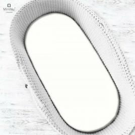 Miminu - cearceaf cu elastic pentru landou, 80x35 cm, din jerseu, alb