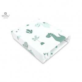 Miminu - cearceaf cu elastic pentru patut 120x60 cm, din bumbac, dino mint