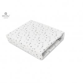 Miminu - cearceaf cu elastic pentru patut 120x60 cm, din bumbac, mini gray stars