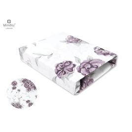 Miminu - cearceaf cu elastic pentru patut 140x70 cm, din bumbac, peonie plum