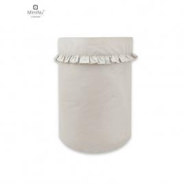 Miminu - cos rotund pentru depozitare jucarii, din bumbac, 50x35 cm, colectia royal, beige