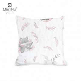 Miminu - perna clasica de dormit, cu husa detasabila cu fermoar, din bumbac, 40x40 cm, lulu rose