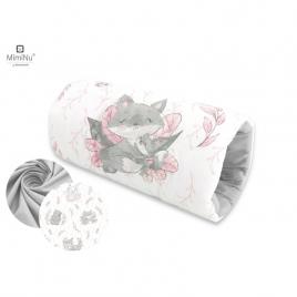 Miminu - perna pentru alaptat tip manson, din bumbac, 25 cm, lulu rose/gray