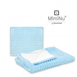 Miminu - set paturica 75x100 cm si perna 40x40 cm, minky blue