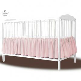 Miminu - volanas pentru saltea de patut 120x60 cm, colectia royal, powder pink