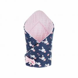 Qmini - paturica de infasat cu fata dubla minky wrap, nou-nascut, din bumbac, 80x80 cm, dancer