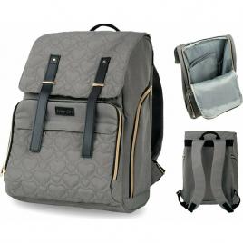 Rucsac pentru mamici, gold, cu multiple compartimente si salteluta de schimbat, freeon, 30 x 22 x 42 cm, grey