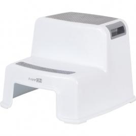 Scaunel inaltator wc in doua trepte, suprafata antiderapanta, freeon, white & grey