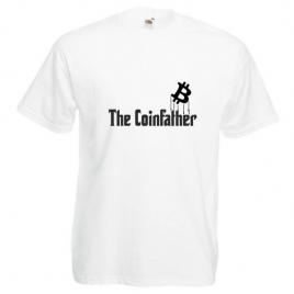 Tricou Alb, Barbati, The Coinfather tata, Alb,M