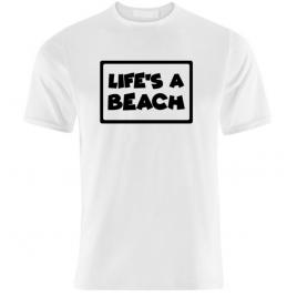 Tricou Alb, Barbati, Tricou Life's a beach ,L