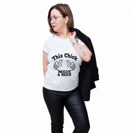 Tricou dama, alb, This chick, L