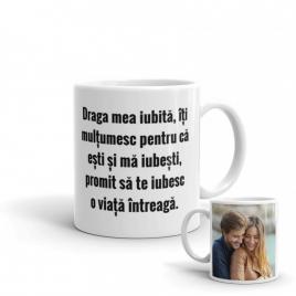 Cana personalizata Iubita,ceramica alba, 330 ml