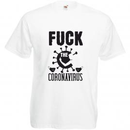 Tricou Alb, Barbati,Fuck coronavirus,L