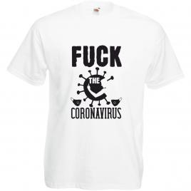 Tricou Alb, Barbati,Fuck coronavirus,M