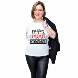 Tricou Alb, Femei, Mama extraordinara ,L