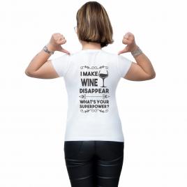 Tricou Alb, Femei,I  make wine ,L