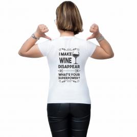 Tricou Alb, Femei,I  make wine ,L