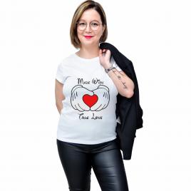 Tricou Alb, Femei,Made with True love,M