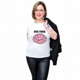 Tricou Alb, Femei,Use your,XL