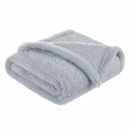 Bocioland - paturica pufoasa pentru copii, din fleece, dimensiune 80 x 100 cm, gray