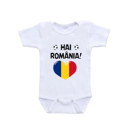 Body bebe, alb,  Hai Romania!, 56 cm