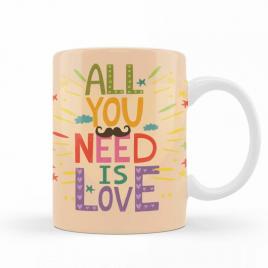 Cana personalizata All you need is love,ceramica alba, 330 ml