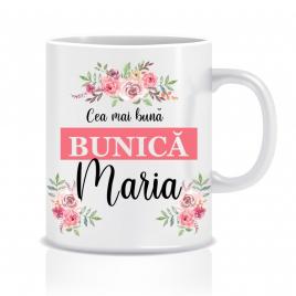 Cana personalizata Cea mai buna bunica,ceramica alba , 330 ml