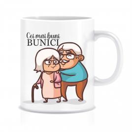 Cana personalizata Cei mai buni bunici ,ceramica alba , 330 ml