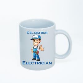 Cana personalizata Cel mai bun electrician,ceramica alba , 330 ml