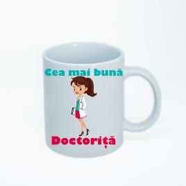 Cana personalizata Doctorita,ceramica alba , 330 ml