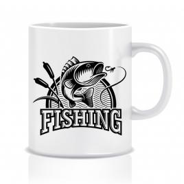 Cana personalizata Fishing ,ceramica alba , 330 ml