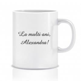 Cana personalizata La multi ani,ceramica alba , 330 ml