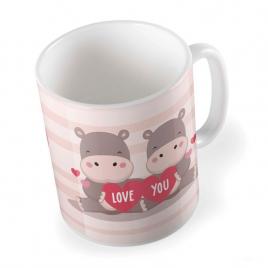 Cana personalizata Love you,ceramica alba, 330 ml