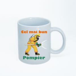 Cana personalizata Pompier,ceramica alba , 330 ml