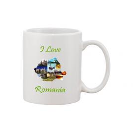 Cana personalizata Romania,ceramica alba, 330 ml